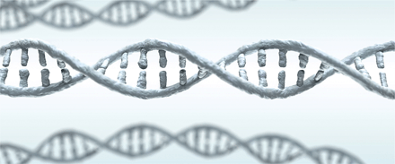 DNA 双螺旋的银色卡通表示