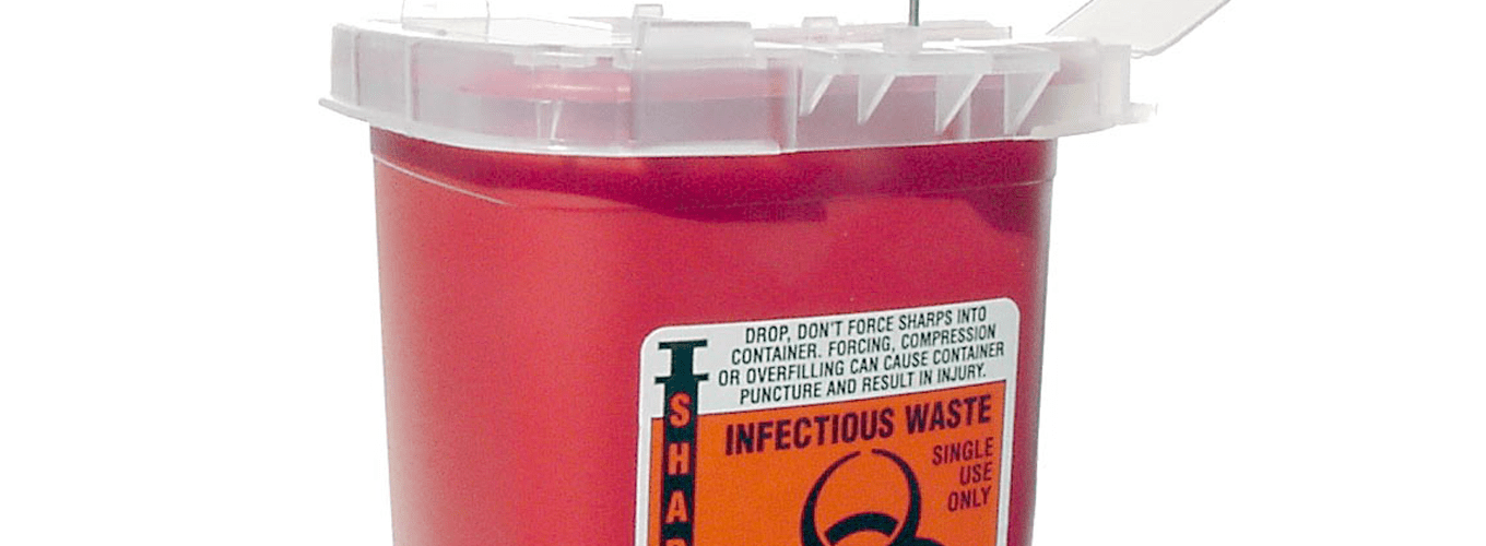 Image of biohazards waste container