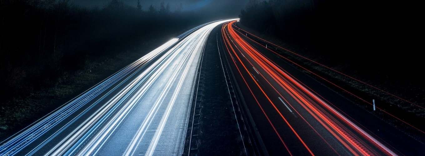 car lights on a highway