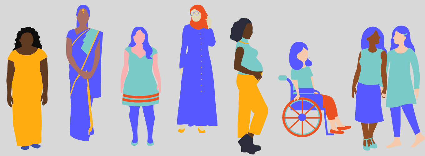 illustration of diverse women