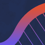 Ilustración de ADN sobre un fondo azul oscuro