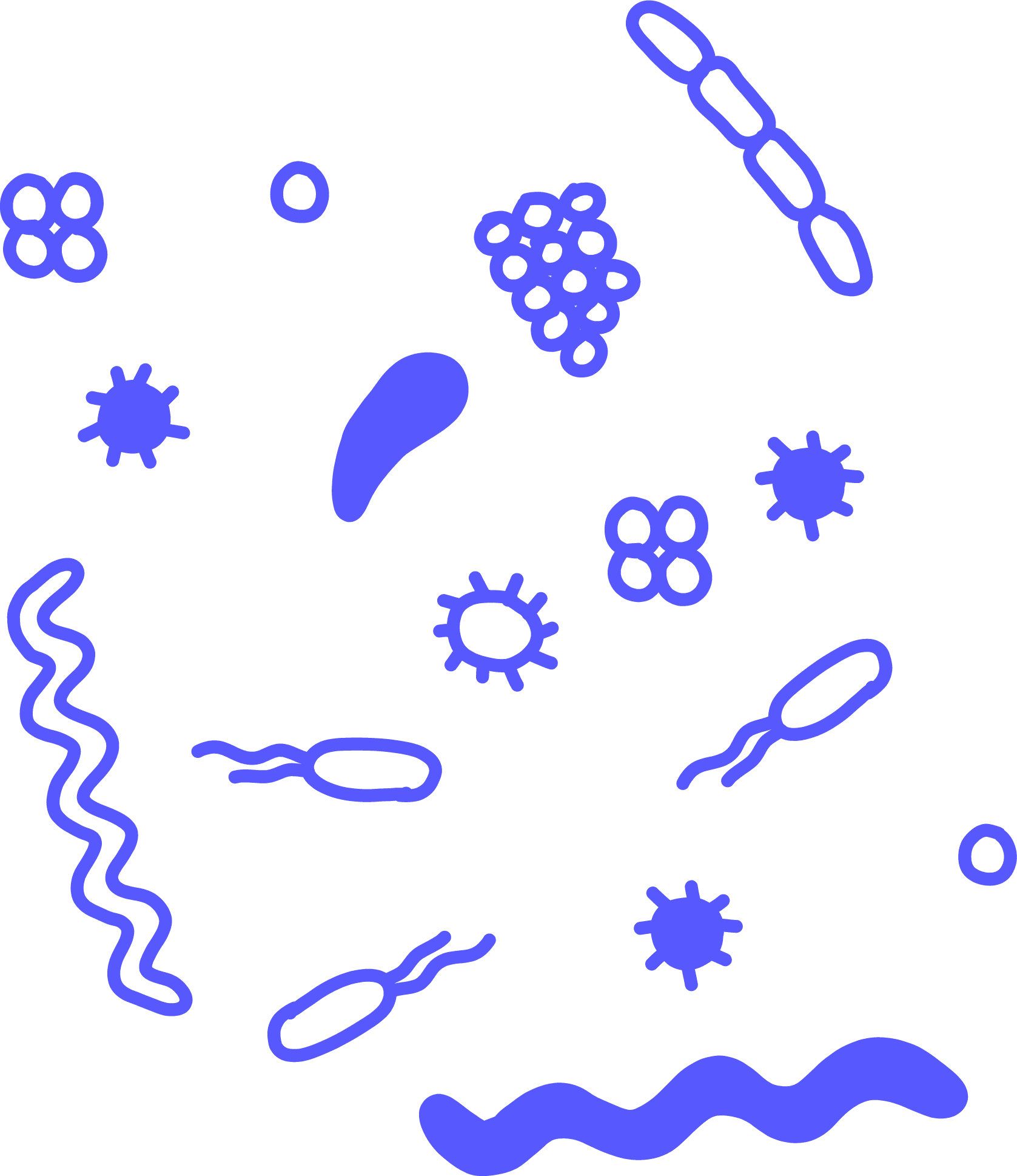 Ilustración de un microbioma