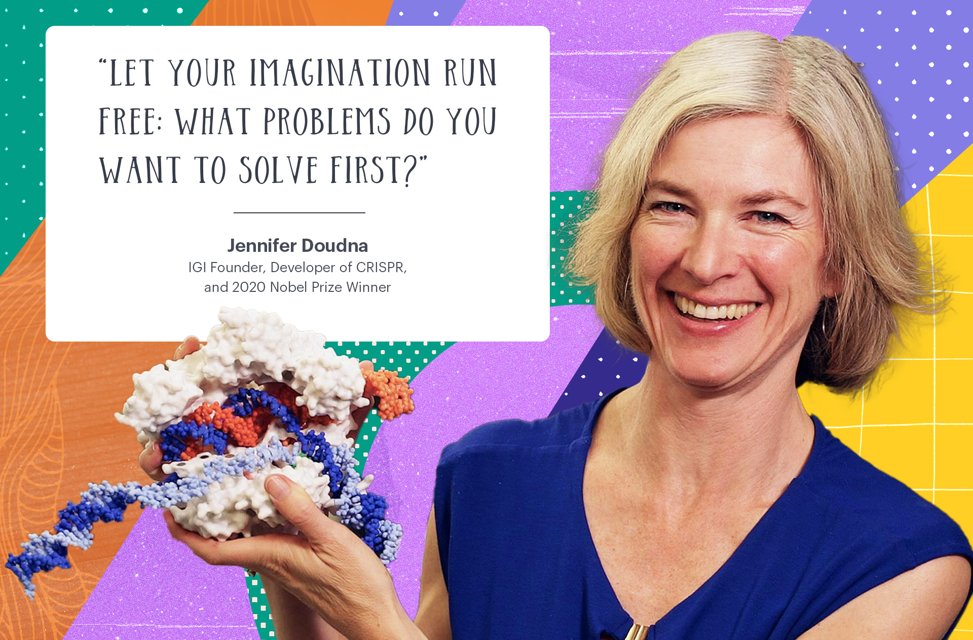 Image of Jennifer Doudna with a quote