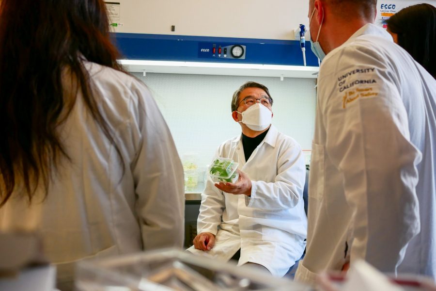 Foto de Myeong-Je Cho reuniéndose con su laboratorio