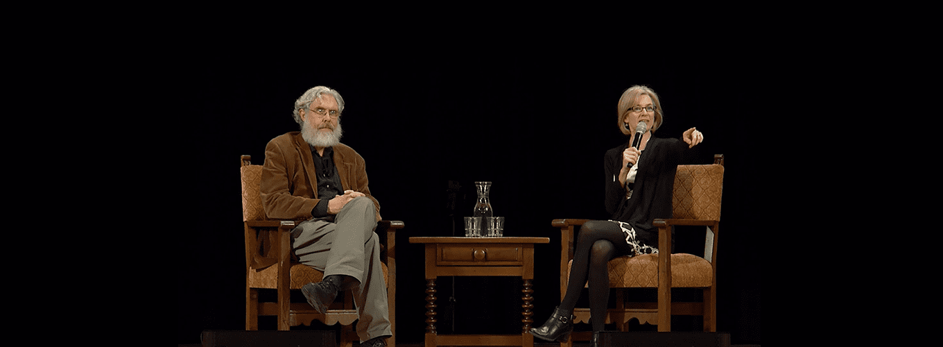 George Church and Jennifer Doudna on stage