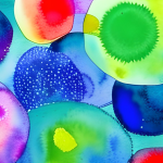 watercolor illustration of cells or microbes