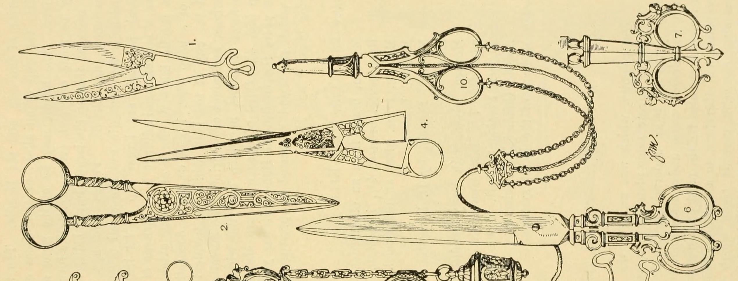 Array of scissor drawings