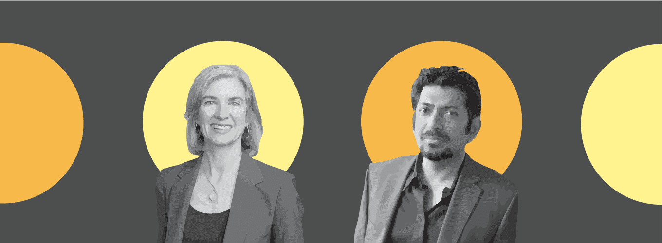 Images of Jennifer Doudna and Sid Mukherjee