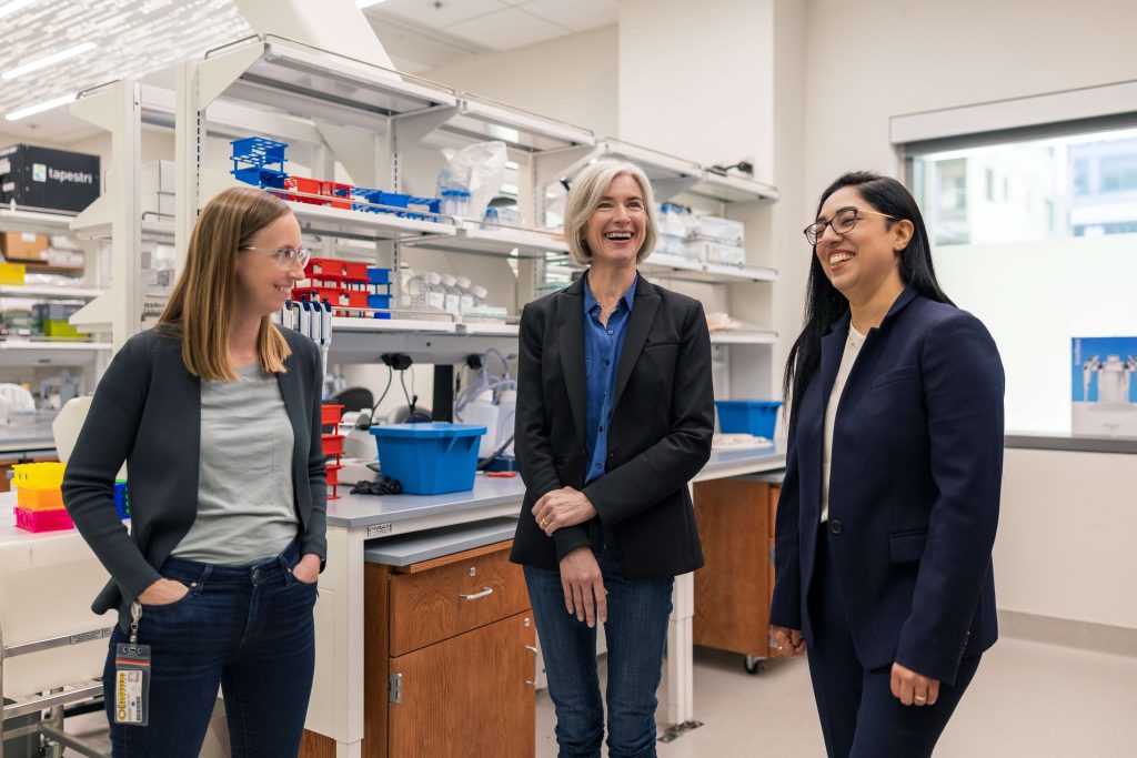 Jennifer Doudna with Navneet Matharu and Jenny Hamilton