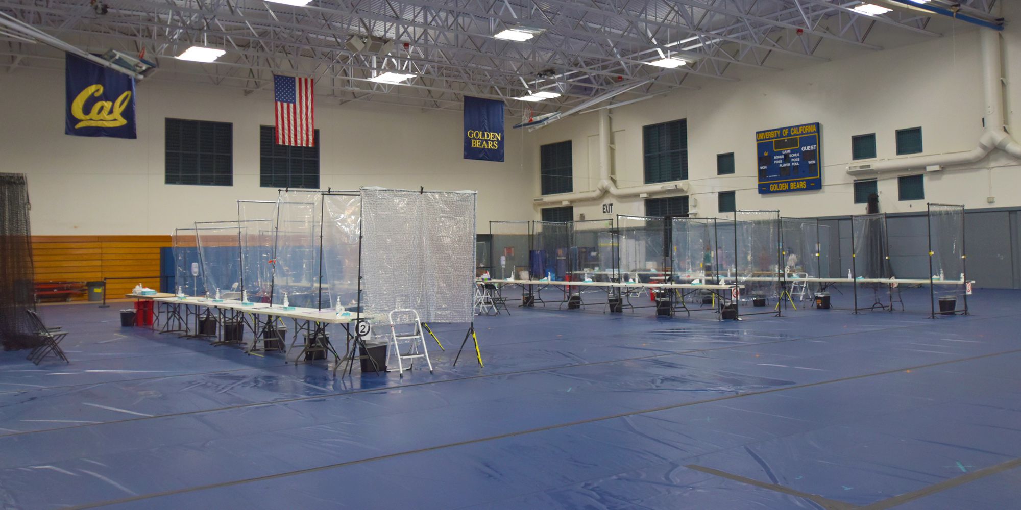 Wide shot of testing facility on campus