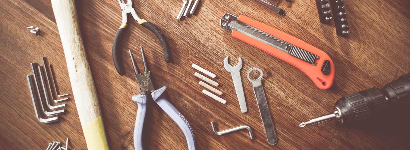 A collection of tools for performing home repairs