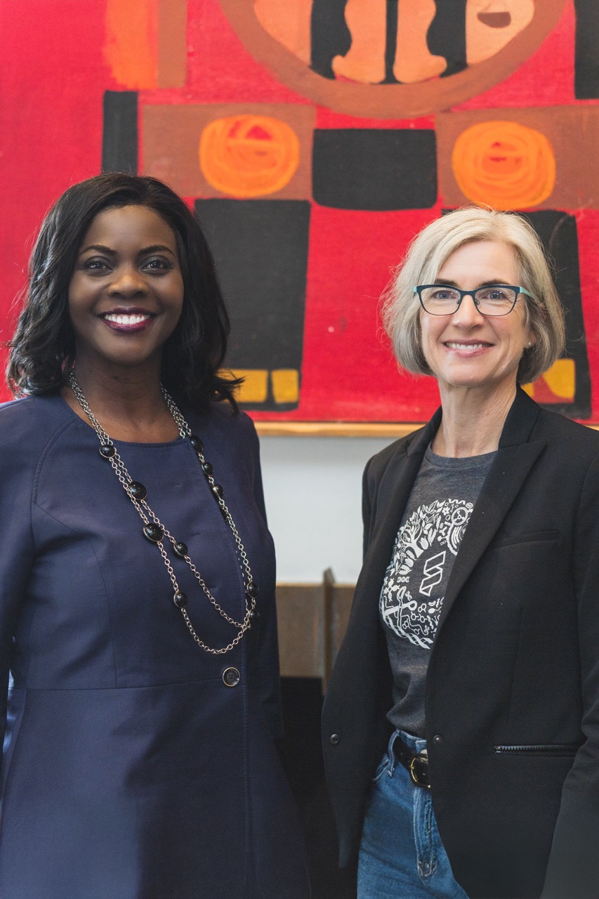 Under Secretary for Research, Education, and Economics and USDA's Chief Scientist Chavonda Jacobs-Young with IGI Founder Jennifer Doudna.